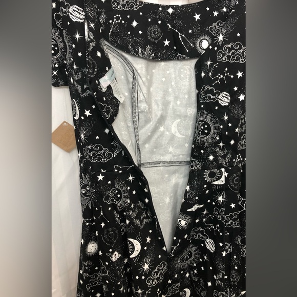 NWT Eva Rose Attic Salt SS Lunar Black Celestial Dress - M - Picture 8 of 11